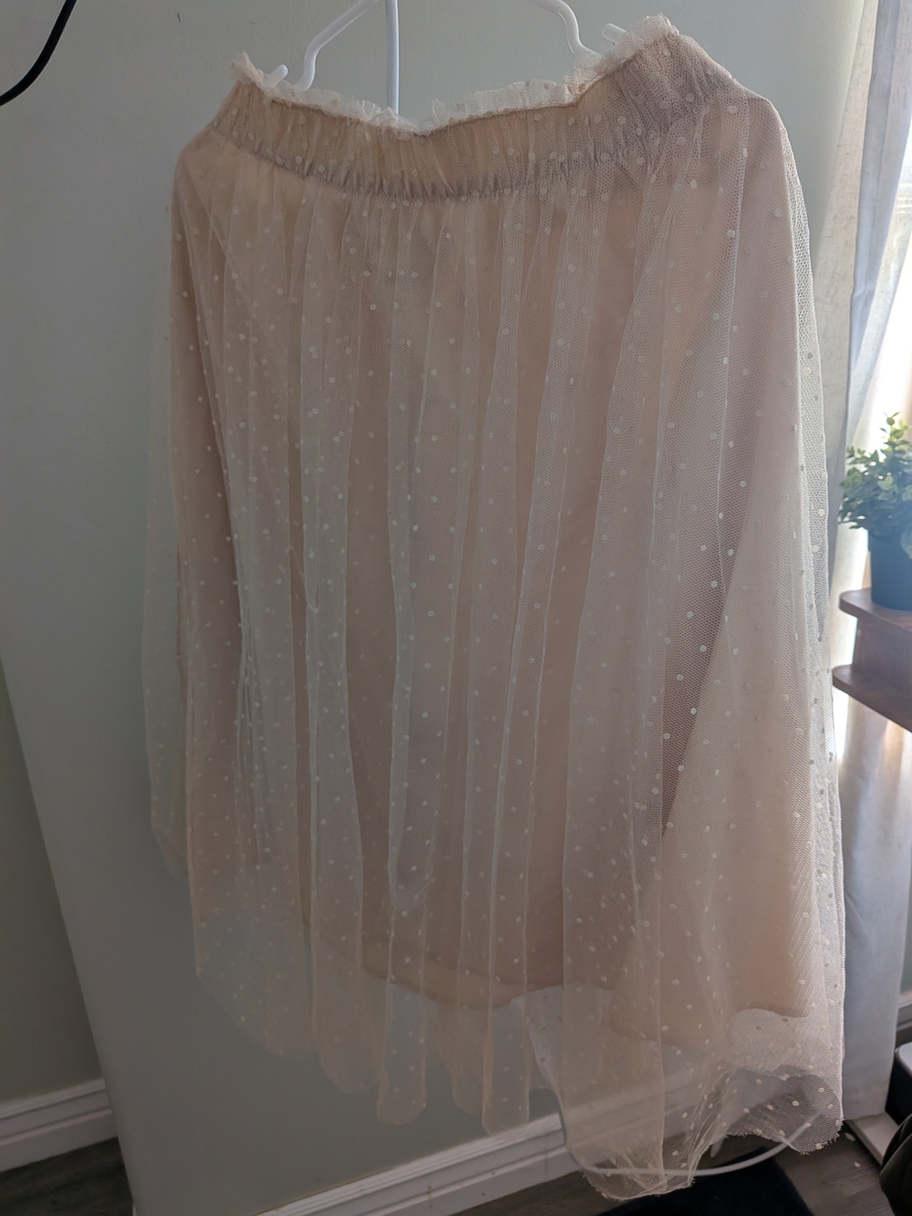 Disney Cream Polka Dot Tulle A-Line Skirt